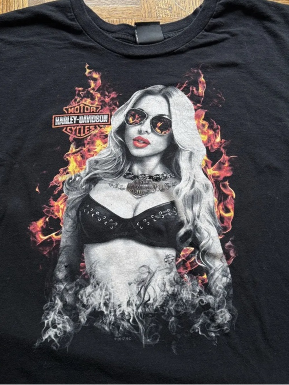 Harley-Davidson Black Graphic Flame Tee